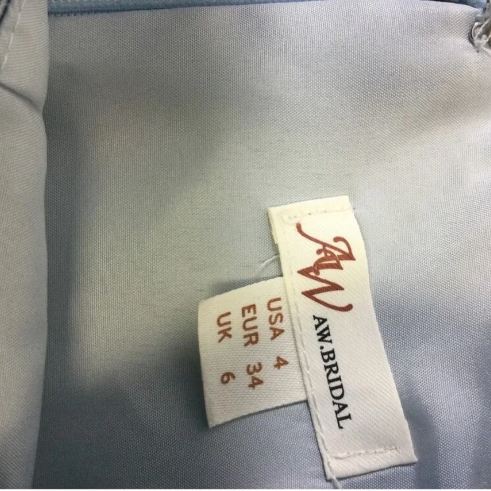 Brand New AW BRIDAL Blue Satin dress - Picture 6 of 7